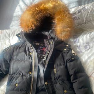 Little Boy XS Black and gold moose knuckle coat